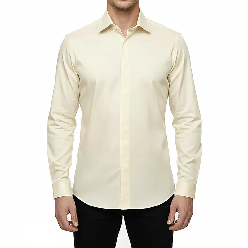 پیراهن آستین بلند یقه کراواتی مردانه ام کی مدل 1585