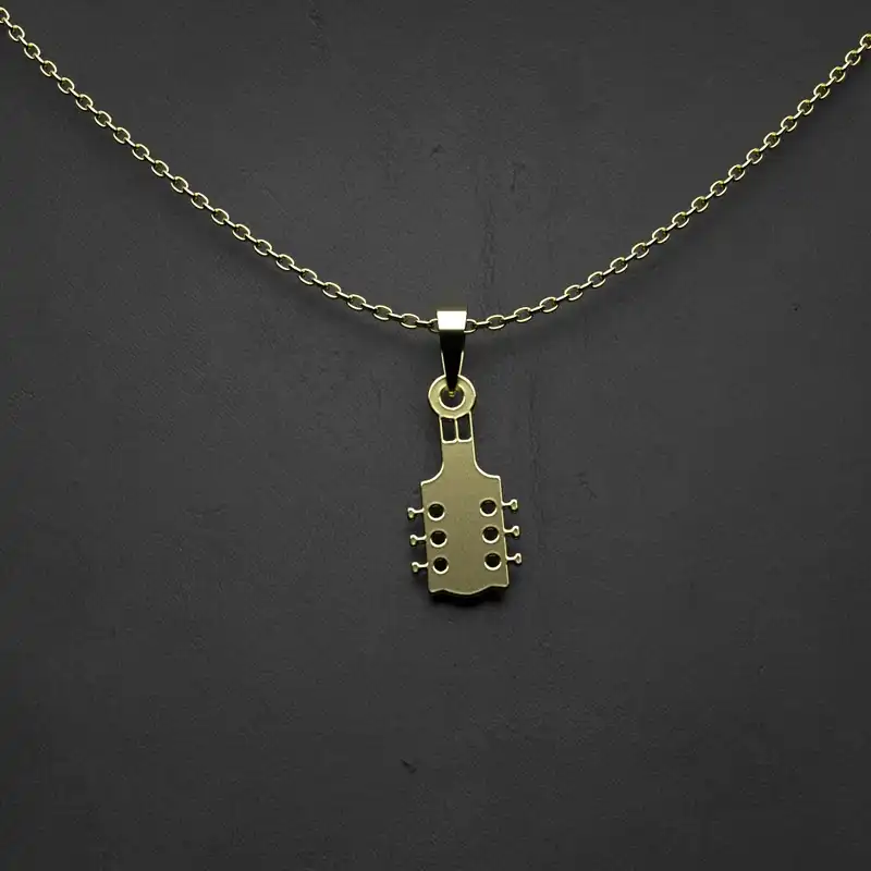 گردنبند طلا 18 عیار زنانه مدوپد مدل  طرح گیتار کد DD1111