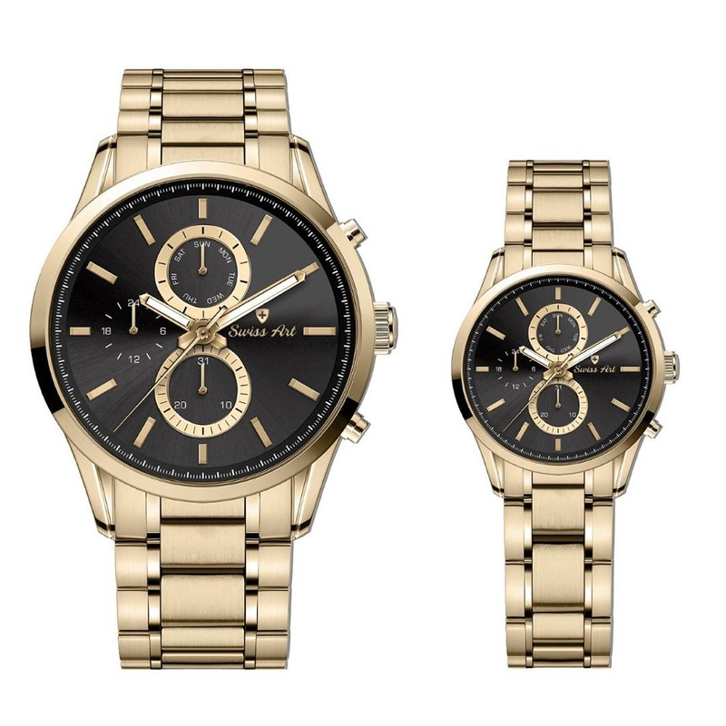 ست ساعت مچی عقربه‌ای زنانه و مردانه سوئیس آرت مدل 920134/135-05