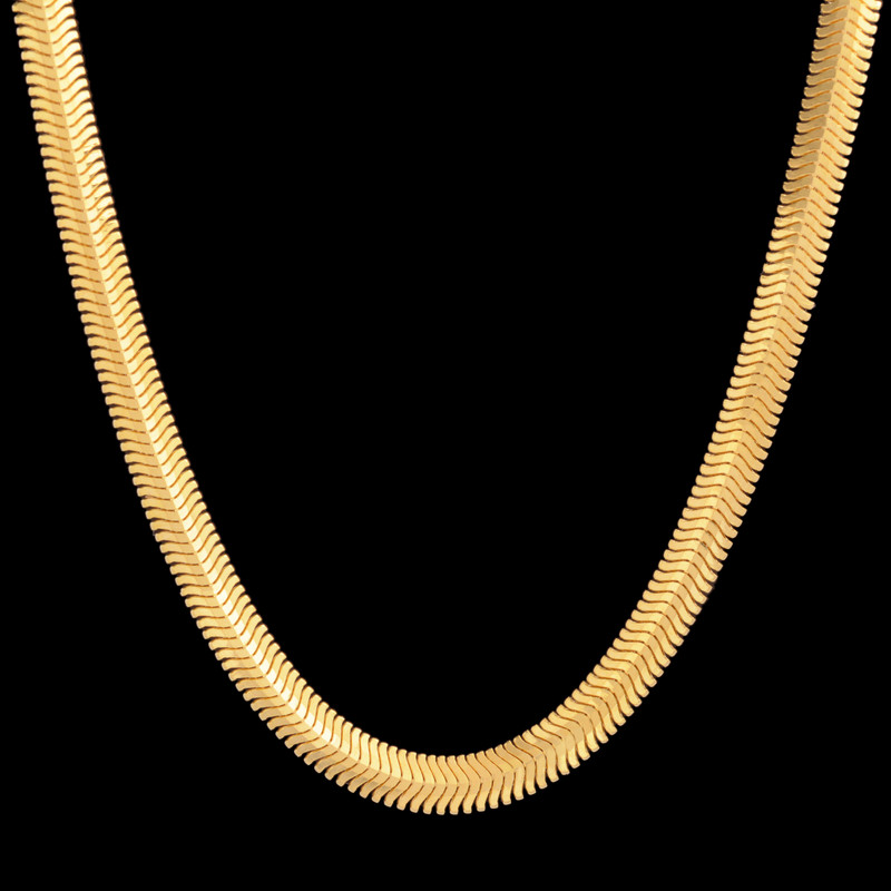 زنجیر طلا 18 عیار زنانه طلای مستجابی مدل هرینگبون سه بعدی کد Z40