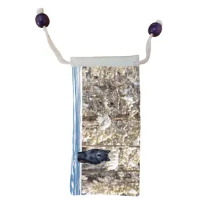 کاور عینک اطلس آبی طرح منظره زمستان و برف و درخت و گرگ مدل KE1194