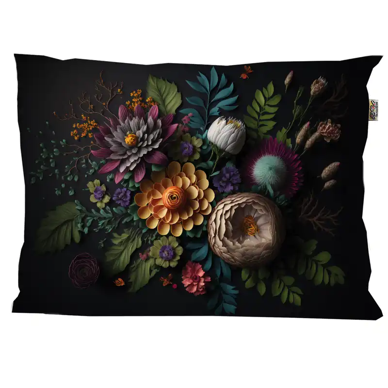 رو بالشی هزاردستان طرح گل مدل Drob262 مجموعه دو عددی