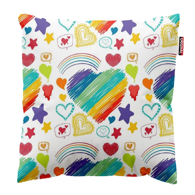 کوسن پاد آفرین طرح قلب کد 1695 سایز 30*30 سانتی متر