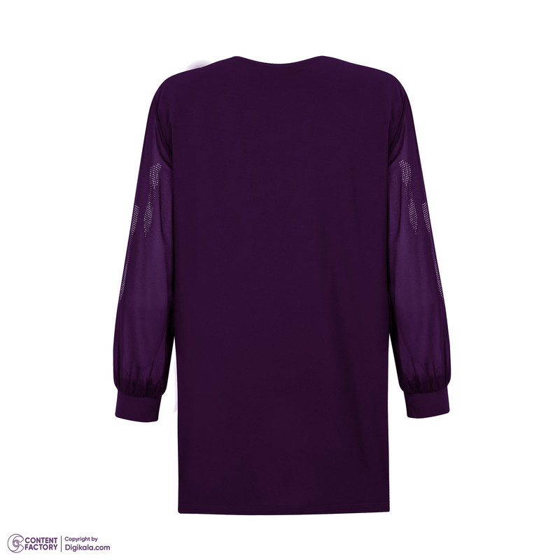 بلوز زنانه مدل مجلسی نگین دار رنگ بادمجونی