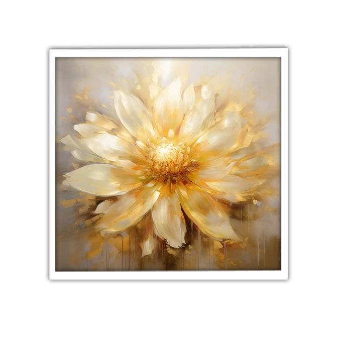 تابلو نوری بکلیت طرح نقاشی گل طلایی مدل W-MID-19531
