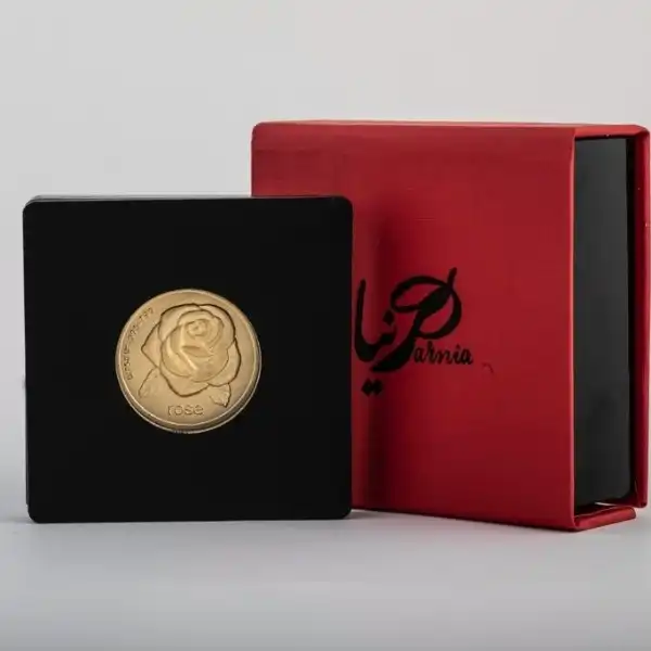 شمش طلا 24 عیار پرنیا طرح نقش برجسته گل رز