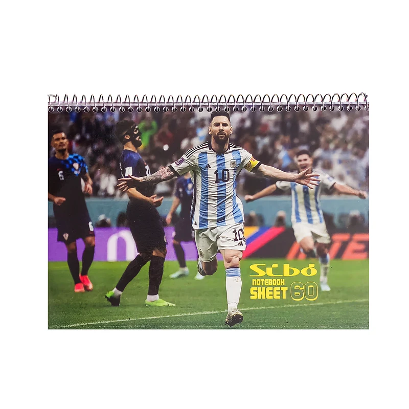 دفتر مشق 60 برگ سیبو مدل فوتبالی طرح مسی کد s3-76