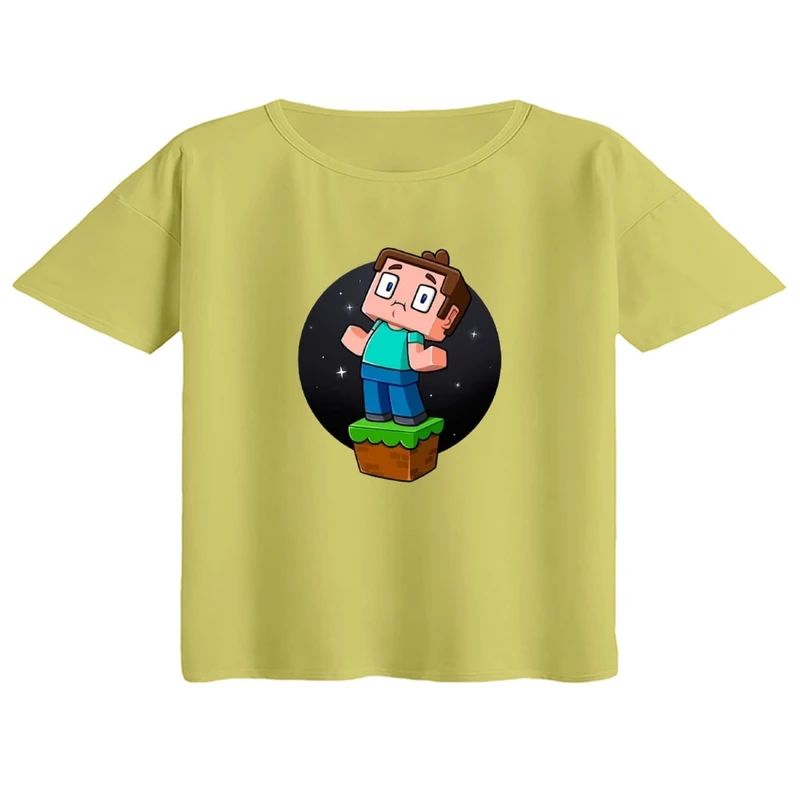 کراپ تی‌شرت آستین کوتاه زنانه مدل ماینکرفت کد۲