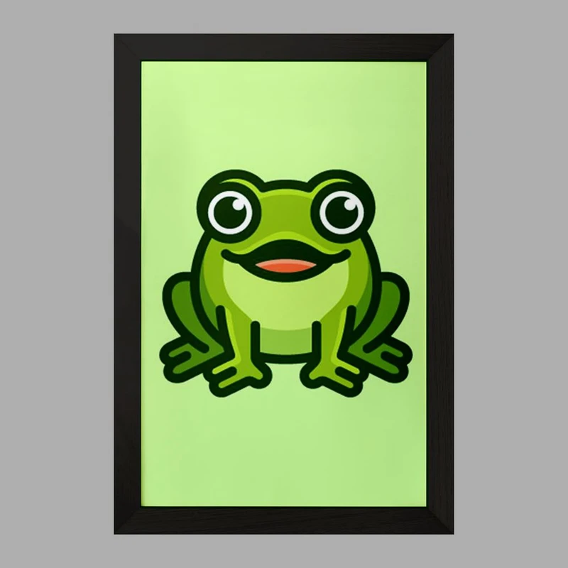 تابلو خندالو مدل حیوانات بامزه قورباغه کد 28210