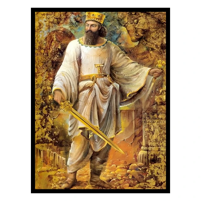 تابلو نوری بکلیت طرح دکوری باستانی تاریخی مدل B-bu6486 فریم مشکی