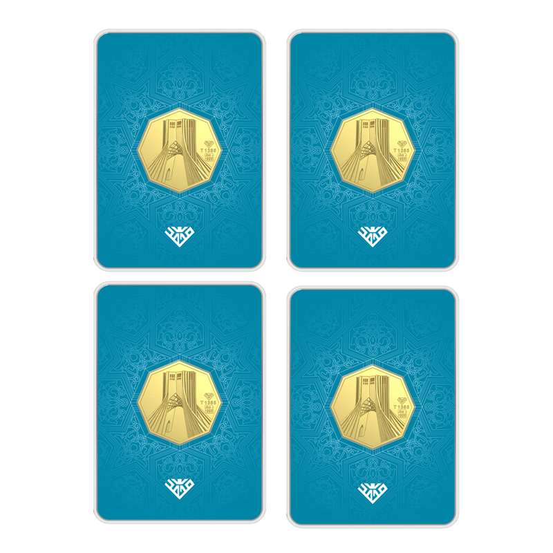 شمش طلا 24 عیار سین سان مدل برج آزادی SNF100 مجموعه 4 عددی