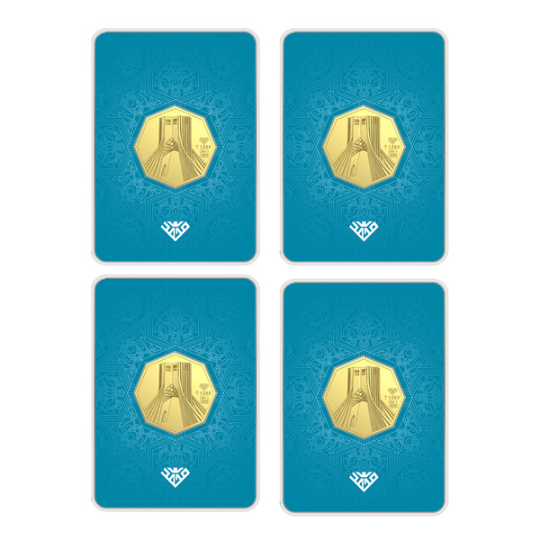 شمش طلا 24 عیار سین سان مدل برج آزادی SNF100 مجموعه 4 عددی