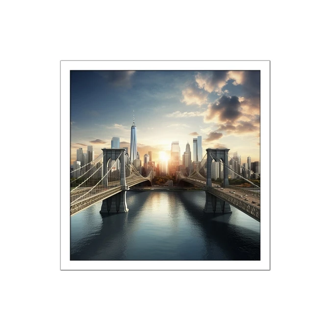 تابلو نوری بکلیت طرح منظره پل بروکلین مدل W-MID-17063