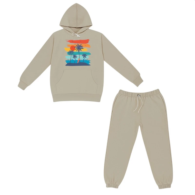 ست هودی و شلوار راحتی بچگانه مدل هاوایی کد p3 