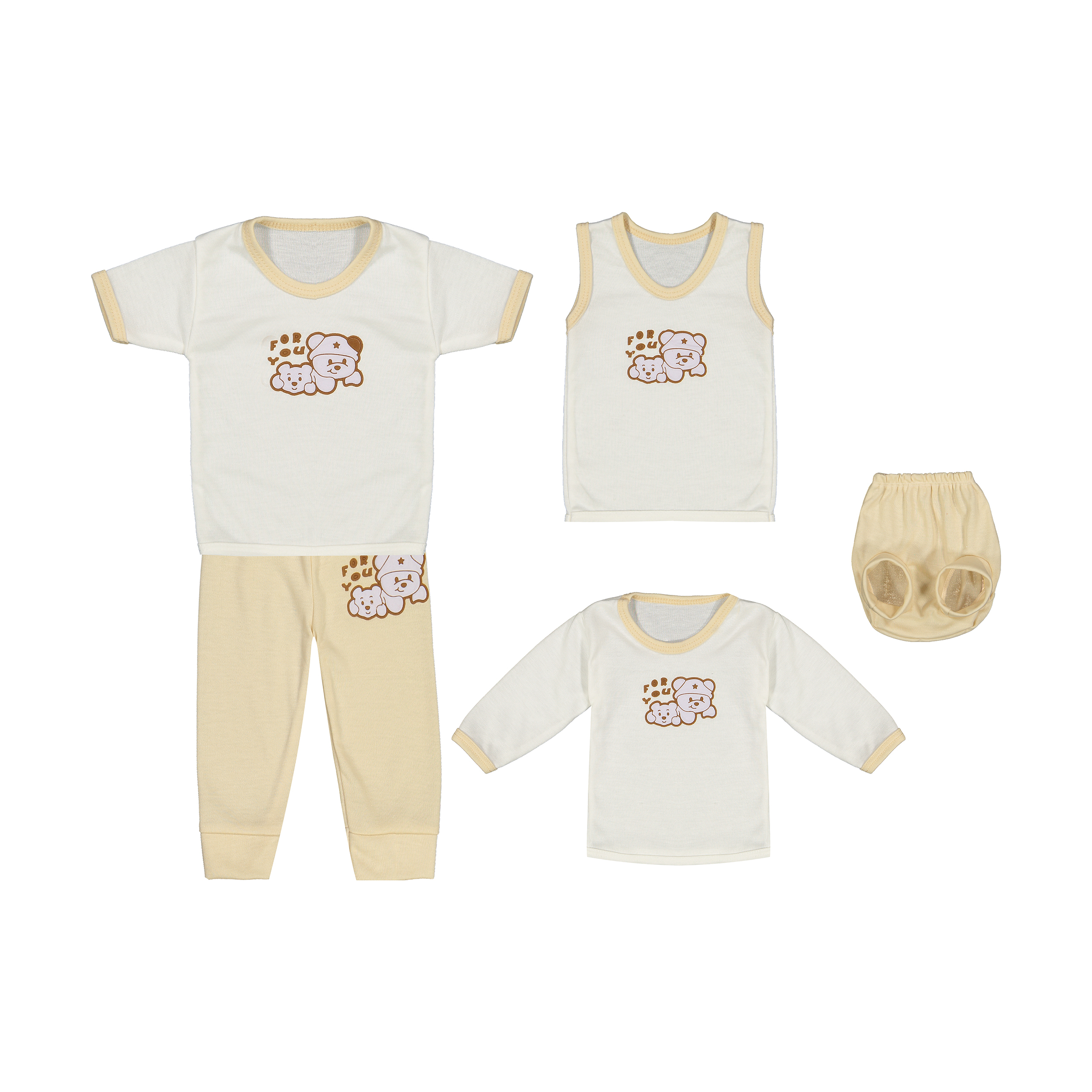 ست 5 تکه لباس نوزادی مدل نی نی کد 80