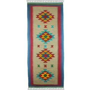 گلیم دستبافت کناره طول دو متر آریا راگز کد ksr 23407 