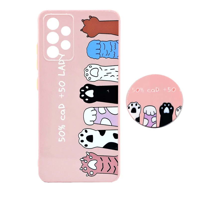 کاور مدل 6HANDCAT uv مناسب برای گوشی موبایل سامسونگ Galaxy A32 4G به همراه پاپ سوکت