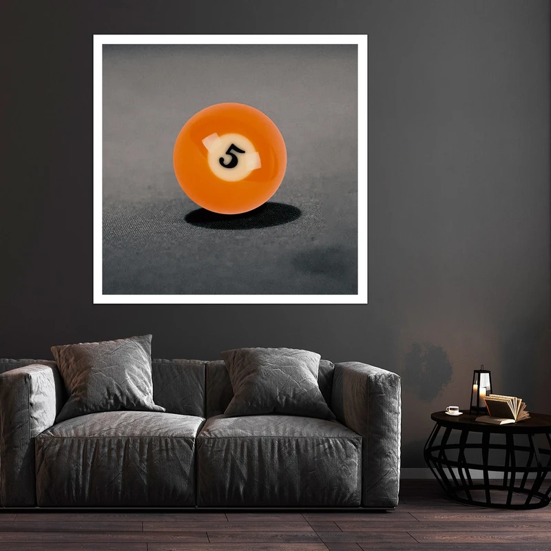 تابلو بکلیت طرح توپ بیلیارد شماره 5 مدل قاب شاسی W-S7483