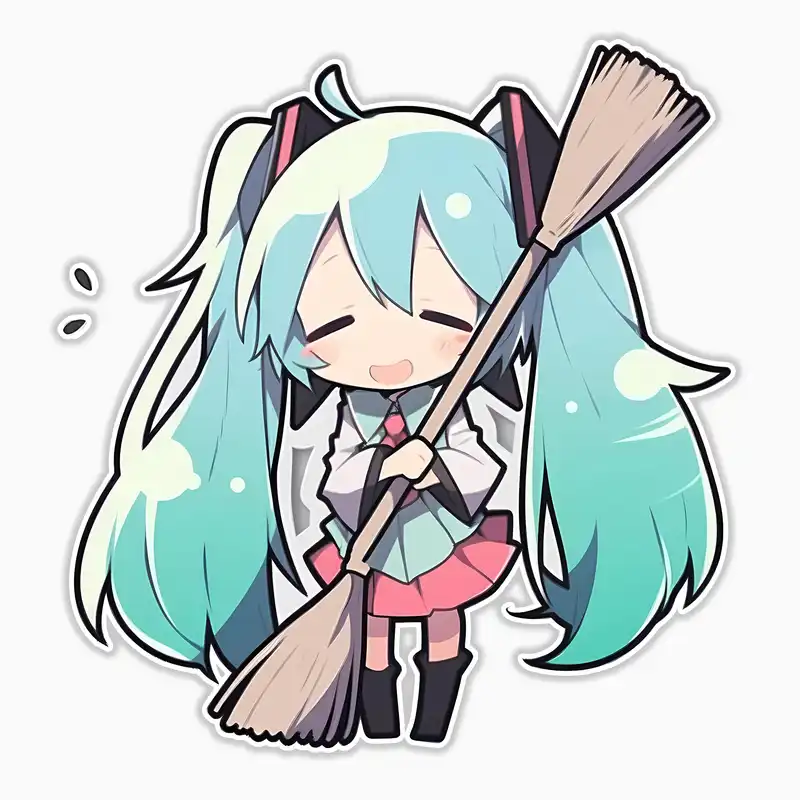 استیکر لپ تاپ و موبایل بووم طرح دختر ژاپنی مدل Minimal کد MR66