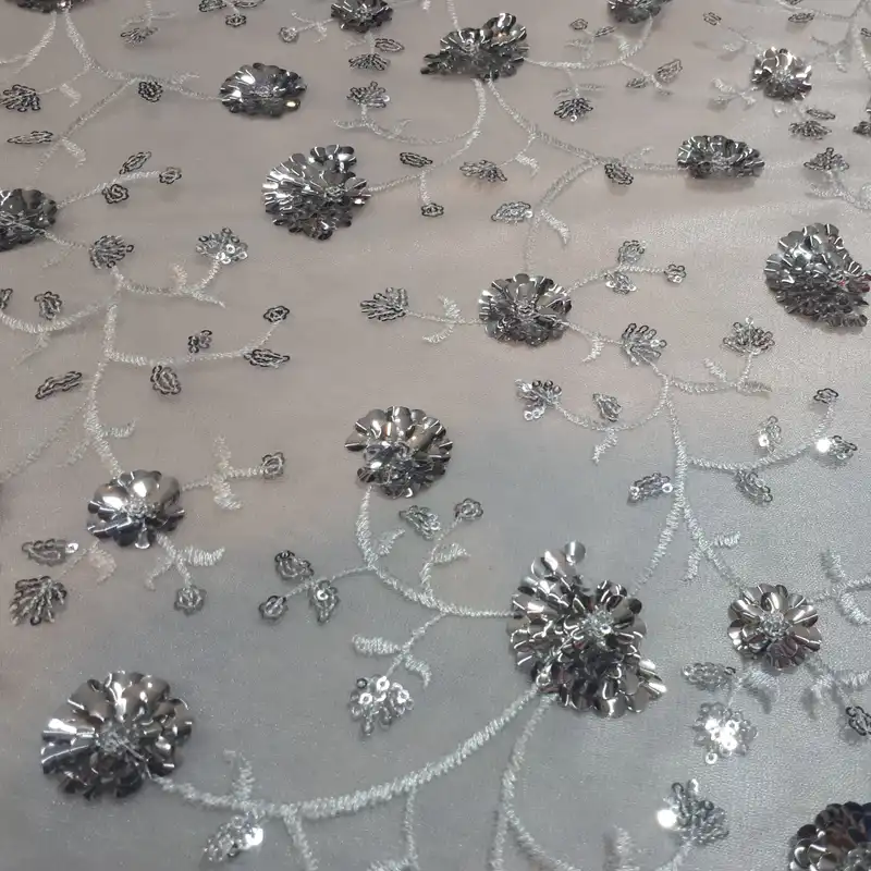 پارچه لباس مدل تور پولکی کد 0204