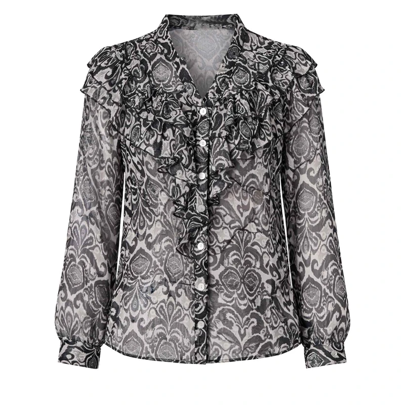 شومیز آستین بلند یقه هفت زنانه مکس مدل مجلسی 47369