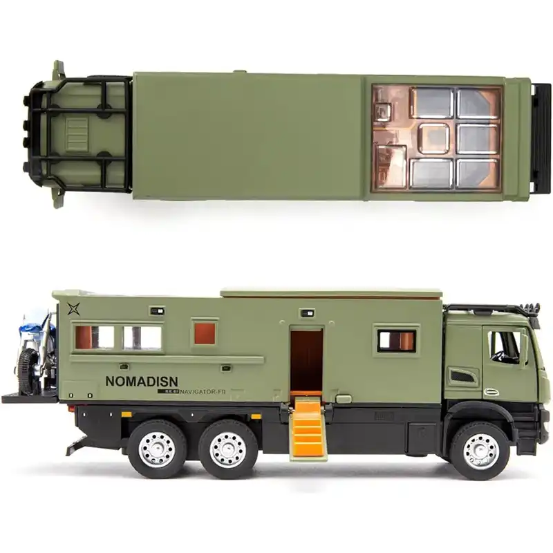 ماکت ماشین مدل کامیون بنز یونیماگ آرکوس کمپر آفرود مجموعه دو عددی