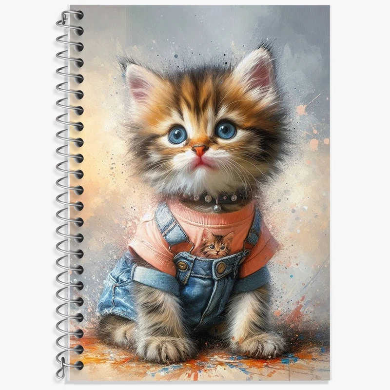 دفتر لغت 50 برگ خندالو طرح گربه کیوت کد F2768