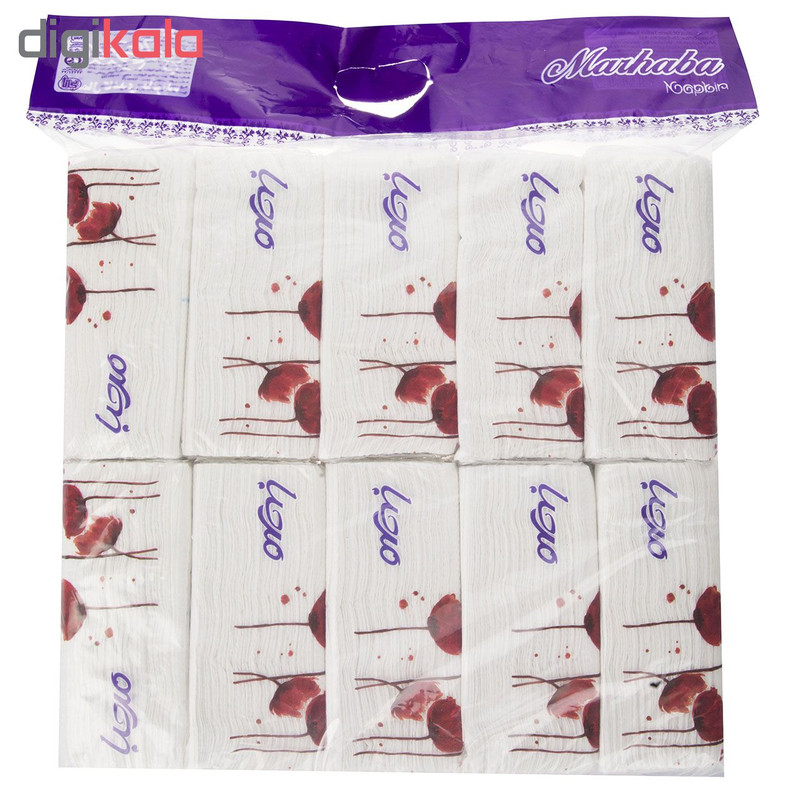 دستمال کاغذی 100 برگ مرحبا مدل White بسته 10 عددی