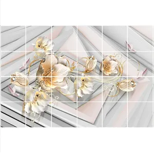 تایل سقفی آسمان مجازی طرح شاخه گل کد 3D1955-24 سایز 60x60 سانتی متر مجموعه 24 عددی