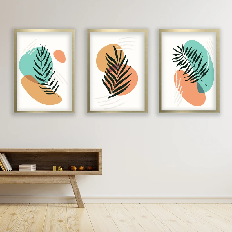 تابلو مدل مینیمال دکوراتیو کد LA-G3086 مجموعه 3 عددی