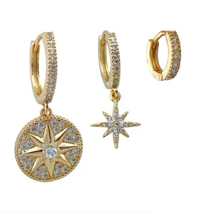 گوشواره زنانه وای اس ایکس مدل ستاره کد E4158 مجموعه 3 عددی