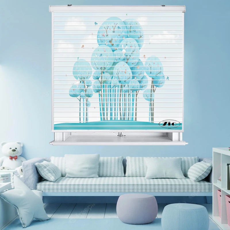 پرده زبرا زیو مدل سیلوئت K3044 سایز 150x150 سانتی متر