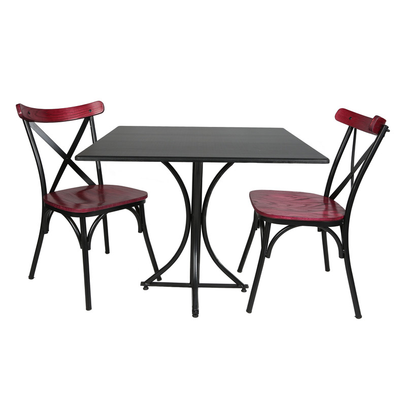 میز و صندلی ناهارخوری دو نفره مدل تونت لهستانی پایه فلزی MM