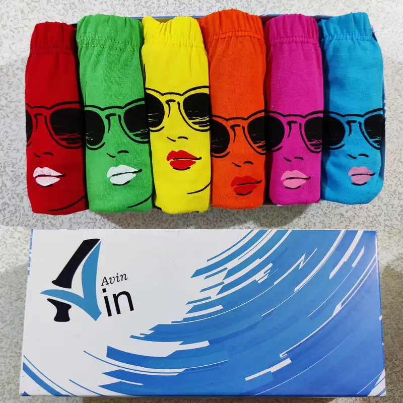 شورت زنانه آوین مدل چاپی کد 10 مجموعه 6 عددی