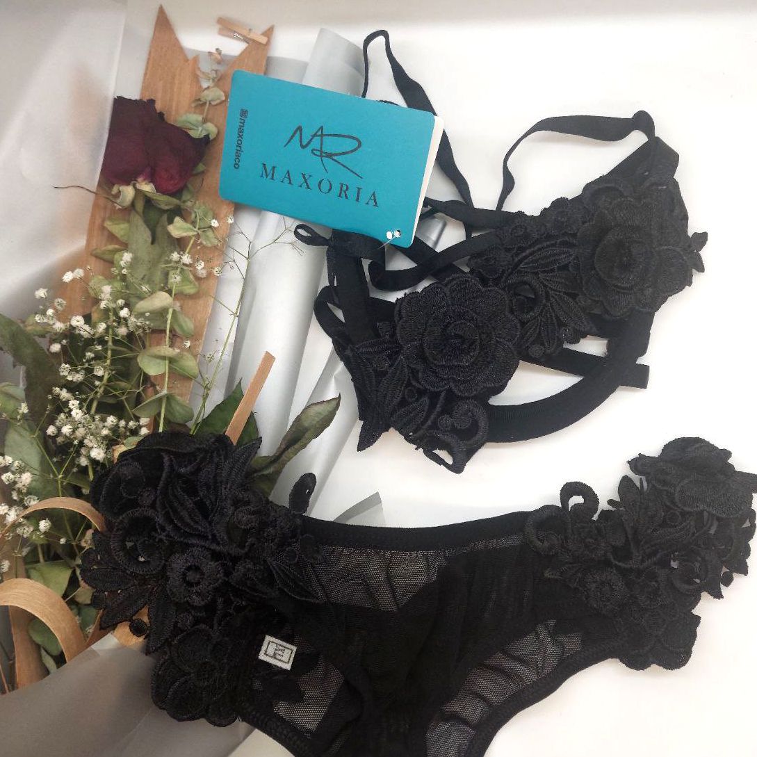 ست شورت و سوتین زنانه مکسوریا مدل انبرودی گلدانتل کد NKU MAX 02207 - - 5