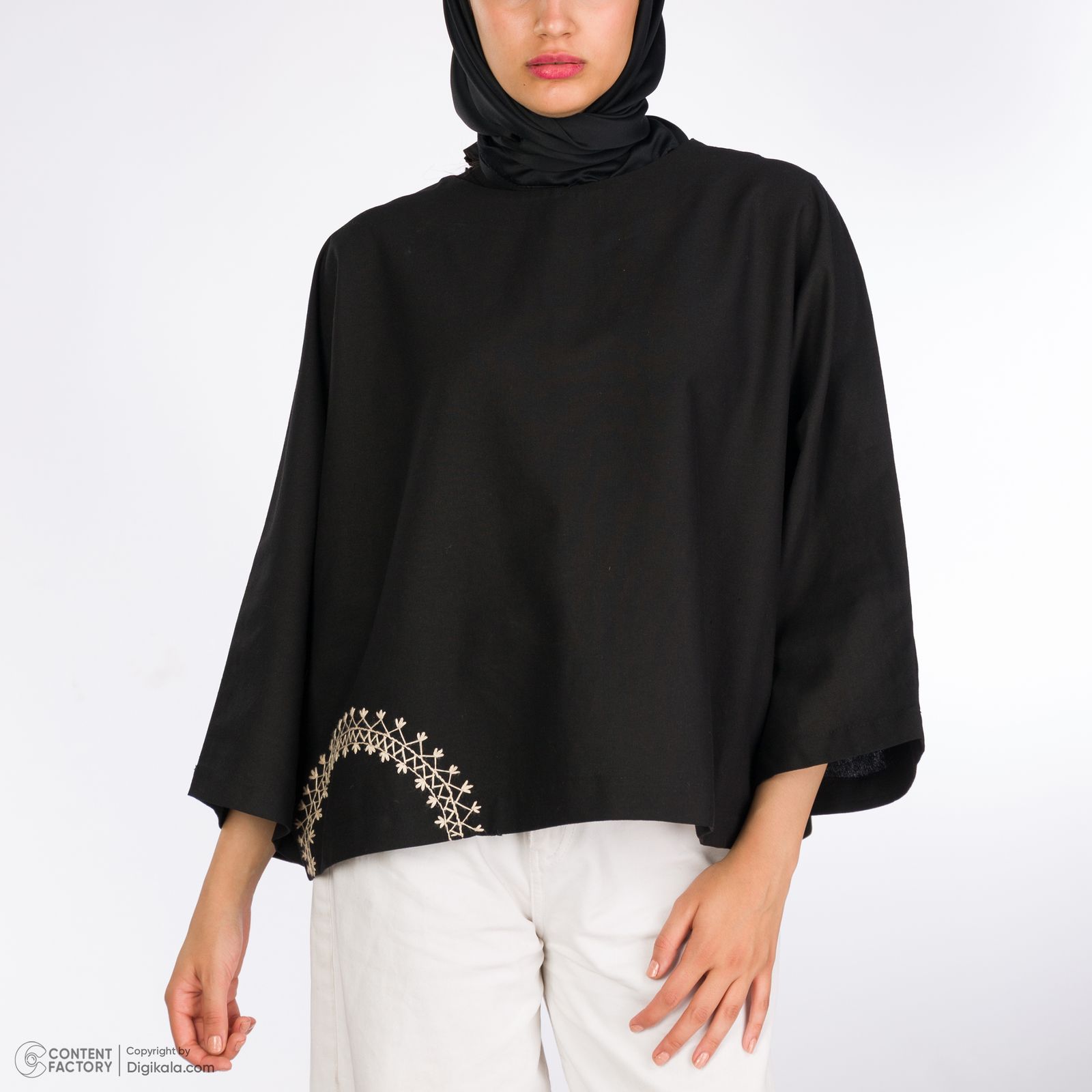 بلوز آستین سه ربع زنانه دیجی استایل اسنشیال مدل مهتا رنگ مشکی -  - 10