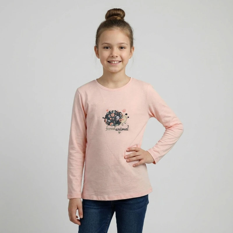 تی‌شرت آستین بلند دخترانه ناربن مدل TT6088133508