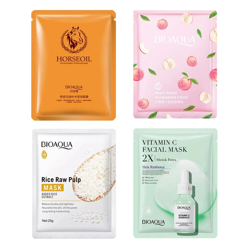 ماسک صورت بایوآکوا کد 08 وزن 25 گرم مجموعه 4 عددی