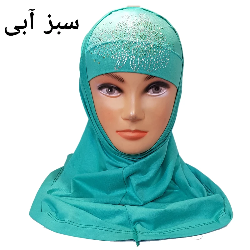 عکس شماره 9 : مقنعه دخترانه مدل هد نگین دار