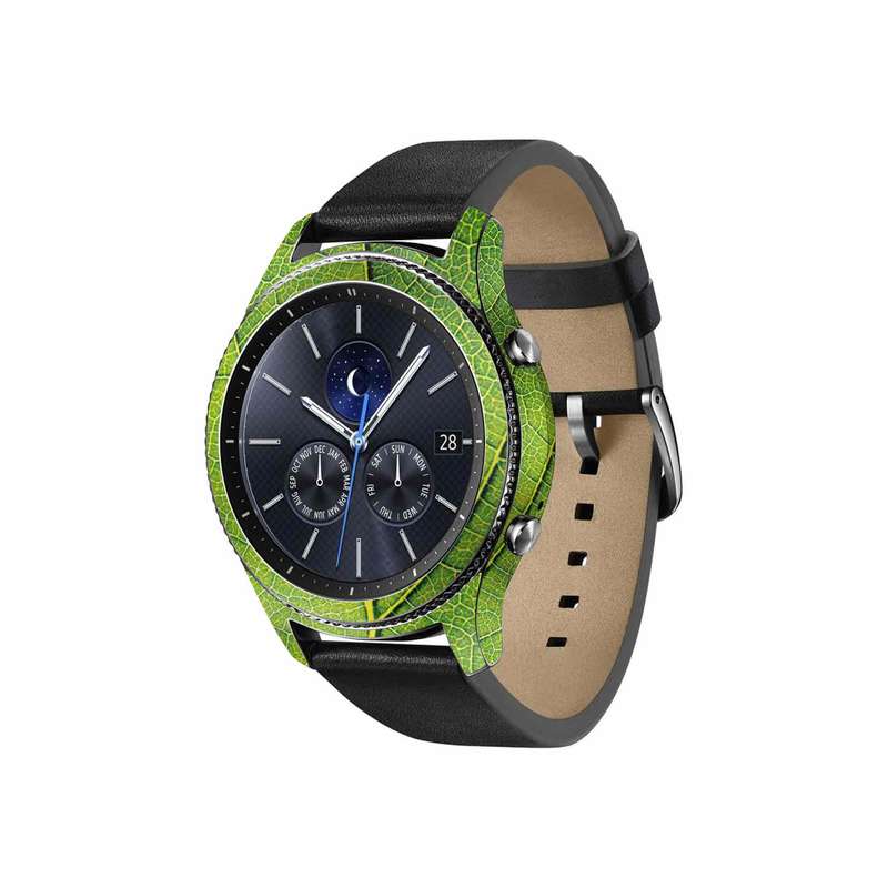 برچسب ماهوت طرح Leaf-Texture مناسب برای ساعت هوشمند سامسونگ Galaxy Gear S3 Classic