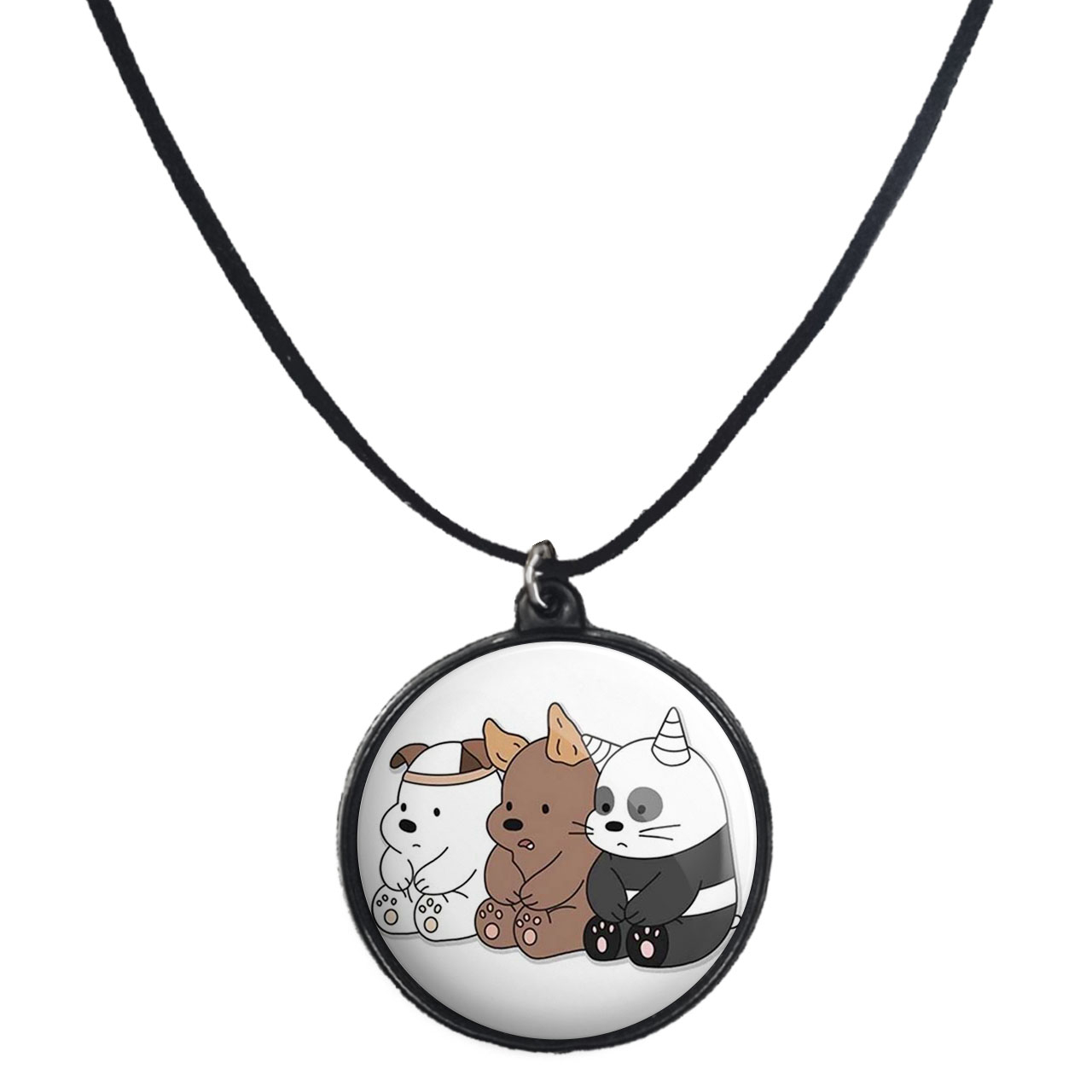 گردنبند پرمانه طرح خرس‌های کله‌فندقی کد pmb.10241 مدل دو طرفه