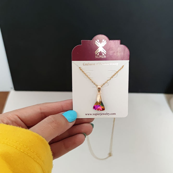 گردنبند دخترانه مدل نگین دار keek201