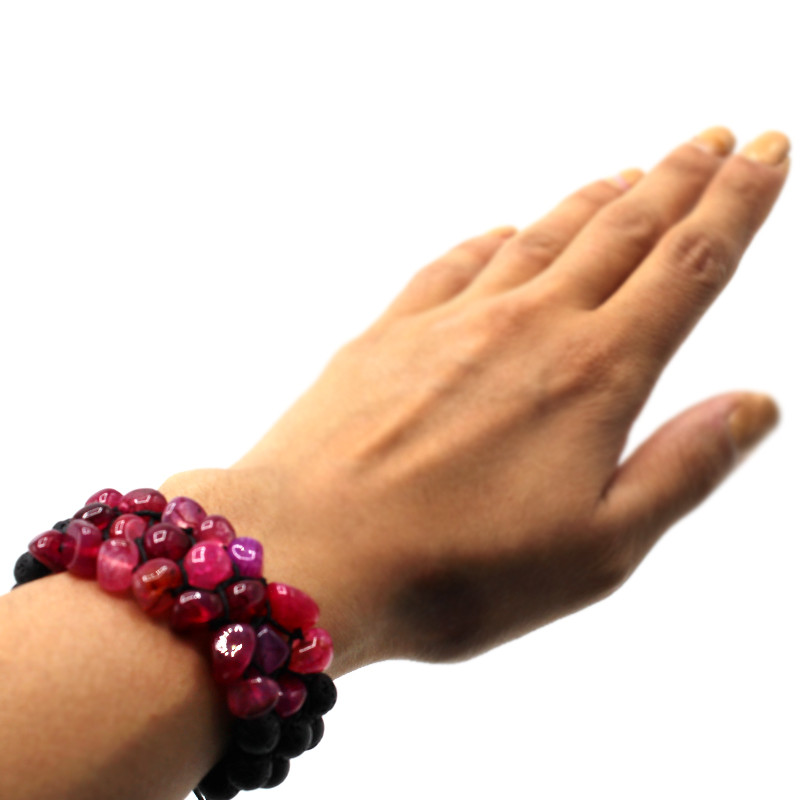 دستبند زنانه مدل عقیق ارغوان