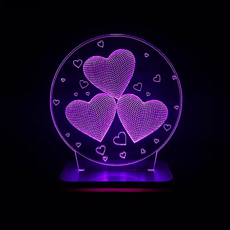 چراغ خواب طرح سه قلب مدل کلید دار