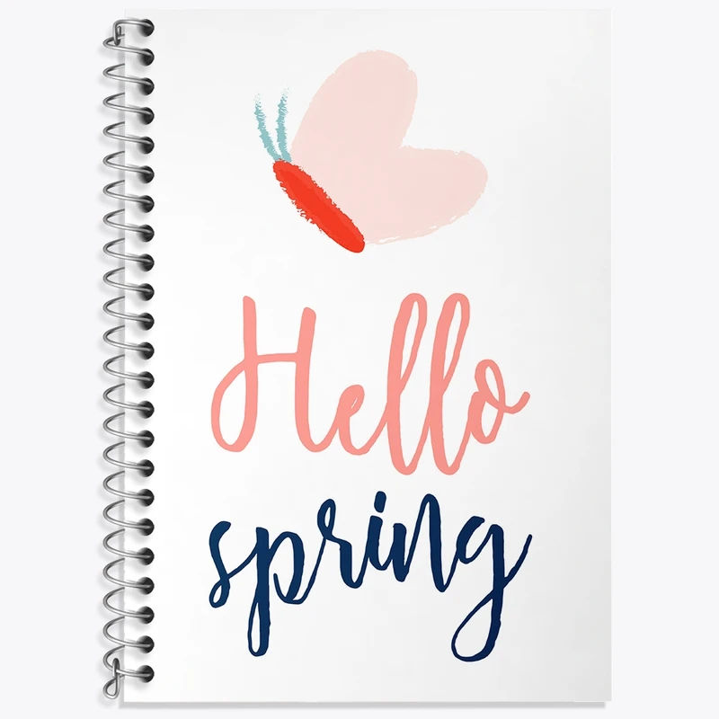 دفتر زبان 50 برگ خندالو مدل سه خط طرح مینیمال بهار کد N104