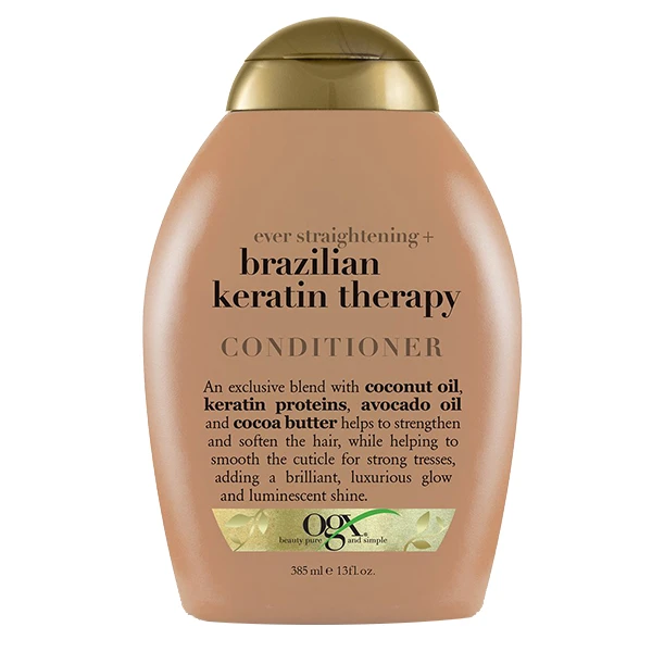 نرم کننده مو او جی ایکس مدل Brazilian Keratin Smooth حجم 385 میلی لیتر