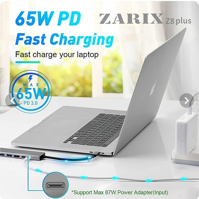 هاب ۸ پورت USB-C زاریکس مدل Z8 Plus 