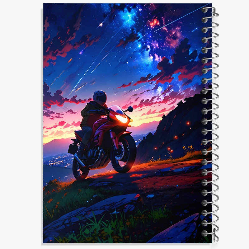 دفتر ژورنال نویسی 50 برگ خندالو مدل نقطه ای طرح موتور سوار کد N3391