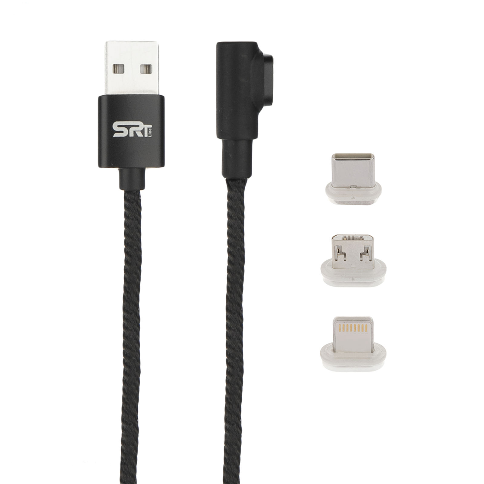 کابل تبدیل USB به microUSB/لایتنینگ/USB-C اس آر تی لاین مدل A90 طول 2 متر