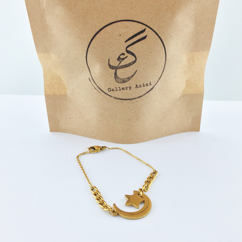 پابند زنانه گالری عزیزی طرح ماه مدل gz14465